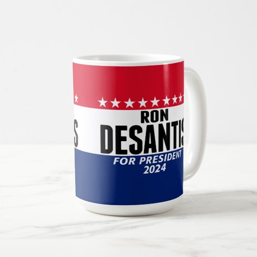 ロン・デサンティス2024クラシックブルーレッド社長 コーヒーマグカップ (正面右)