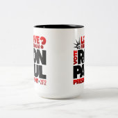 ロン・ポールの大統領2012愛の自由のマグ ツートーンマグカップ (中央)