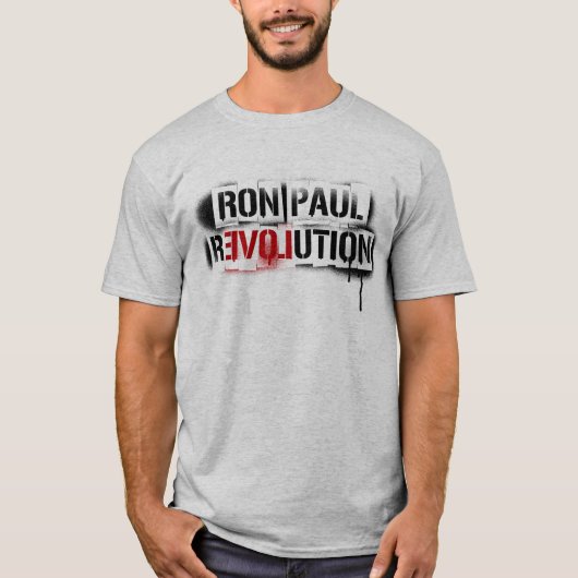 ロン・ポールの改革のステンシル落書き Tシャツ (正面)