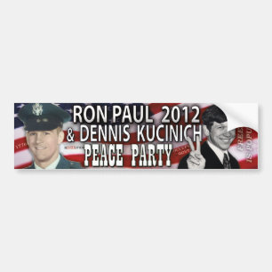 ロン・ポール及びDennis Kucinichの2012年の平和パーティー バンパーステッカー