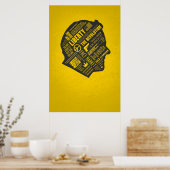 ロン・ポール・リベタリアン抽象芸術考えポスター ポスター (キッチン)