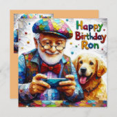 ロン～誕生日カード～ゴールデンレトリバー～ (正面/裏面)