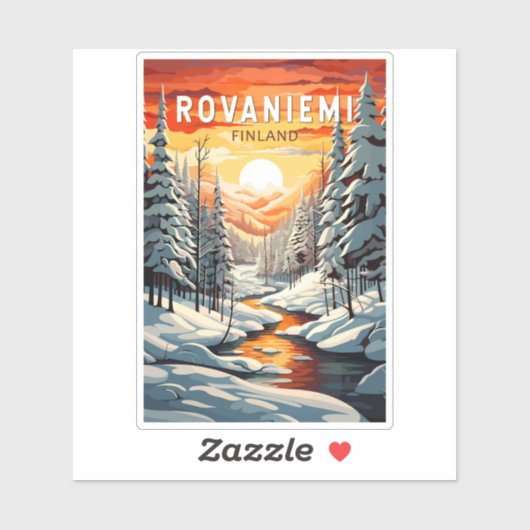 ロヴァニエミフィンランドトラベルアートヴィンテージ シール (シート)