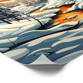 ロヴァニエミフィンランドトラベルアートヴィンテージ ポスター (角)