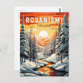 ロヴァニエミフィンランドトラベルアートヴィンテージ ポストカード (正面/裏面)
