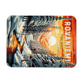 ロヴァニエミフィンランドトラベルアートヴィンテージ マグネット (横)