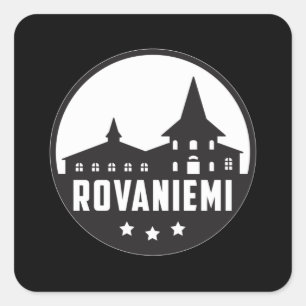 ロヴァニエミFinland City Skyline Cityscapeギフトアイディア スクエアシール