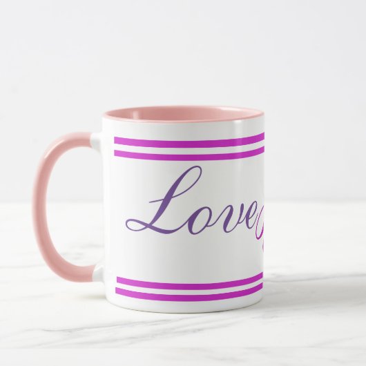 ロヴェヨババマダデイ美しいマグカップ マグカップ (左)