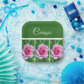 ローかわいらしにピンクのバラ – 紙プレート ペーパープレート (パーティー)