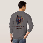 ローアリングウルフ – 激しい態度グラフィックデザイン Tシャツ (裏面フル)