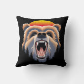 ローアリンググリズリーベア顔 クッション (裏面)