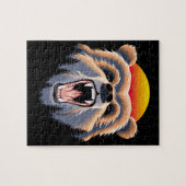 ローアリンググリズリーベア顔 ジグソーパズル (横)