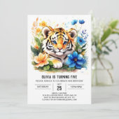 ローアリングジャングルタイガーボーイ誕生日招待状 招待状 (スタンド正面)