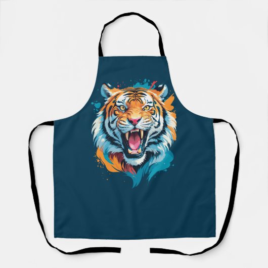 ローアリングタイガー顔 エプロン (正面)