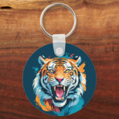 ローアリングタイガー顔 キーホルダー (正面)
