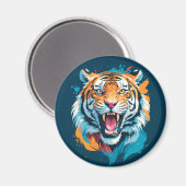 ローアリングタイガー顔 マグネット (正面/裏面)