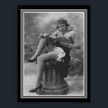 ローアリングティーズFlapper B&W ポスター<br><div class="desc">燃え盛る20代、白黒、フラッパーフランスののはがき。他のサイズで利用可能，同様に，キャンバス。</div>