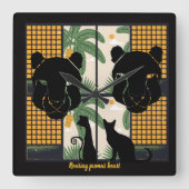 ローアリングパマスハート スクエア壁時計 (正面)