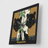 ローアリングパマスハート スクエア壁時計 (傾斜)