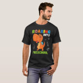 ローアリングプレスクール恐竜Tレックス新学期ボー Tシャツ (正面フル)