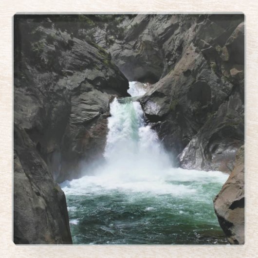 ローアリングリバー滝、キングズキャニオン、カリフォルニア州 ガラスコースター (正面)