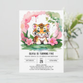 ローアリングワイルドワンタイガーテーマ誕生日 招待状 (スタンド正面)