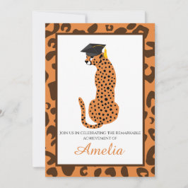 ローアリング付きプライド卒業ヒョウ招待状 招待状
