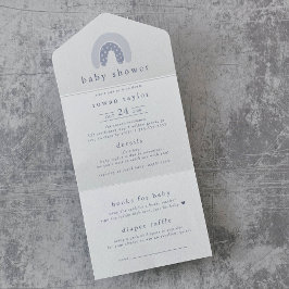 ローアンの少年ボーホーレインボーおむつくじ ベビーシャワー オールインワン招待状