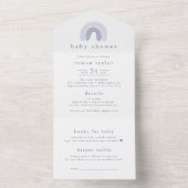 ローアンの少年ボーホーレインボーおむつくじ ベビーシャワー オールインワン招待状 (内側)