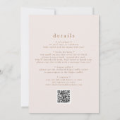 ローアンの素朴なピンクゴールドQRシンプルベビーシャワー 招待状 (裏面)