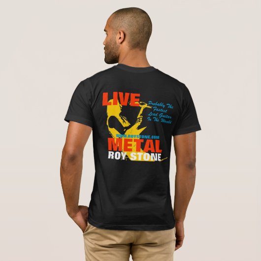 ローイの石の生きている金属メンズTシャツ Tシャツ (裏面フル)
