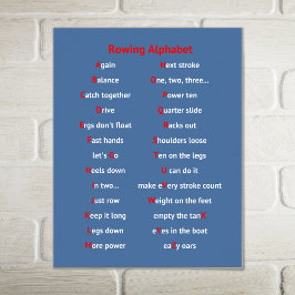 ローイングおもしろいアルファベットブルースポーツ ポスター