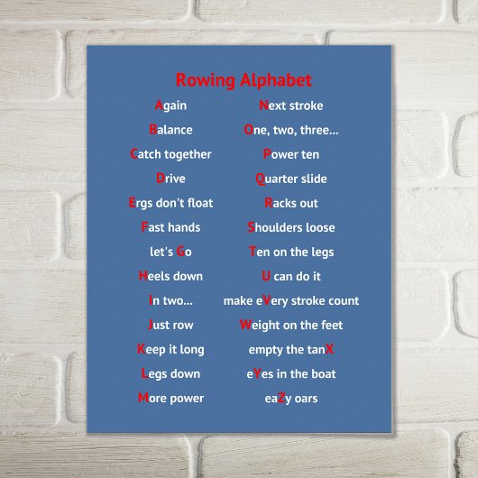 ローイングおもしろいアルファベットブルースポーツ ポスター