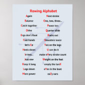 ローイングアルファベットおもしろいAからZスポーツ ポスター (正面)