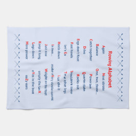 ローイングアルファベッ淡い色のトブルー キッチンタオル