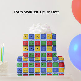 ローイングカスタム文字4個のアイコンカラフル ラッピングペーパー