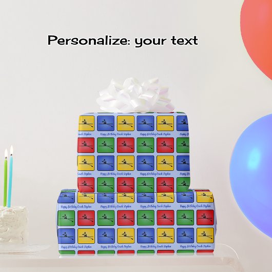 ローイングカスタム文字4個のアイコンカラフル ラッピングペーパー