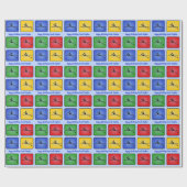 ローイングカスタム文字4個のアイコンカラフル ラッピングペーパー (フラット)