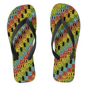 ローイングカラフルレタリングパターン ビーチサンダル (フットベッド)