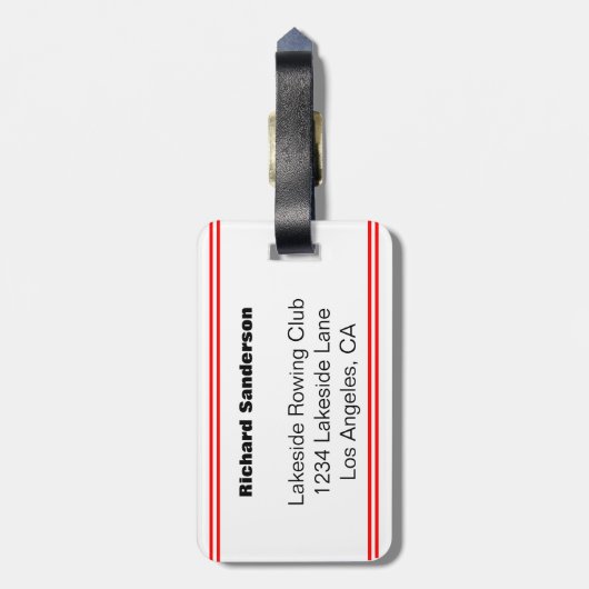 ローイングクパーソナライズされたラブアイコン ラゲッジタグ (裏面縦)