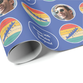 ローイングクルーチーム名エイジフォトサンセット誕生日 ラッピングペーパー