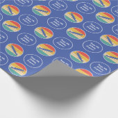 ローイングクルーチーム名エイジレトロサンセット誕生日 ラッピングペーパー (角)