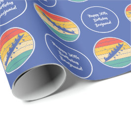 ローイングクルーチーム名エイジレトロサンセット誕生日 ラッピングペーパー