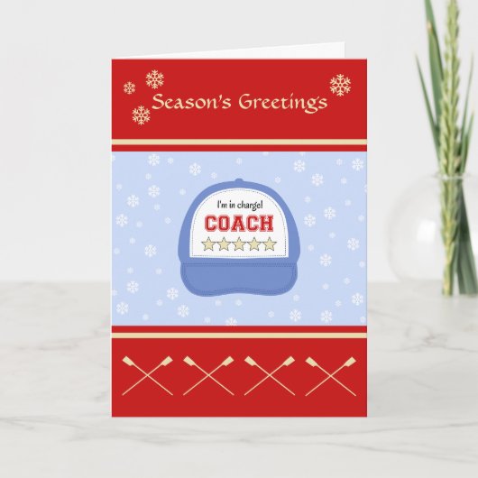 ローイングコーチのクリスマス休暇のカスタム挨拶 シーズンカード (正面)