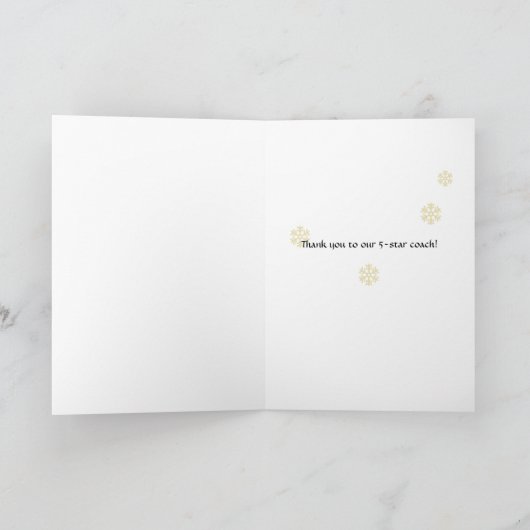 ローイングコーチのクリスマス休暇のカスタム挨拶 シーズンカード (内部)