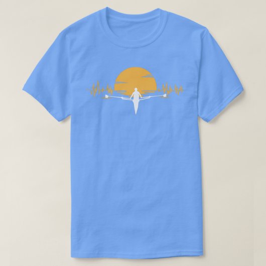 ローイングハートビートサンセットEKG Tシャツ (デザイン正面)