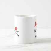 ローイングバレンタイン愛あなた引用文スポーツ コーヒーマグカップ (中央)