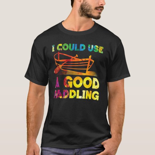 ローイングローボート水の色レインボー私はGを使用できる Tシャツ (正面)