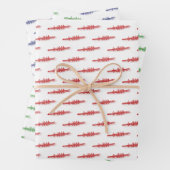 ローイングローワーズクルーのチームウォータースポーツレッドグランブルー ラッピングペーパーシート (インサイチュ)