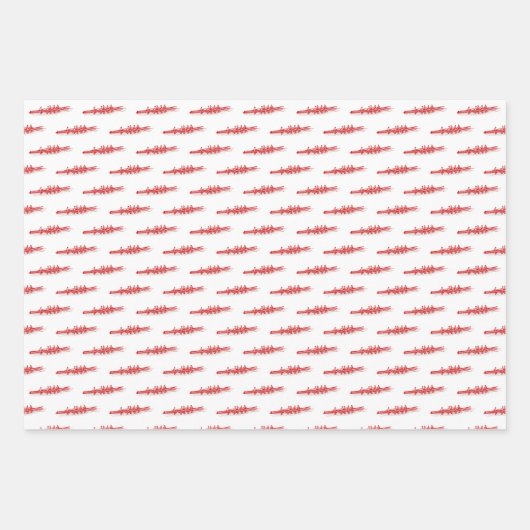 ローイングローワーズクルーのチームウォータースポーツレッドグランブルー ラッピングペーパーシート (正面)